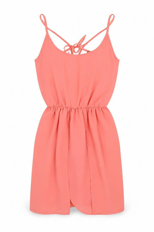 Front view of SHANA women’s pink a-line, size S