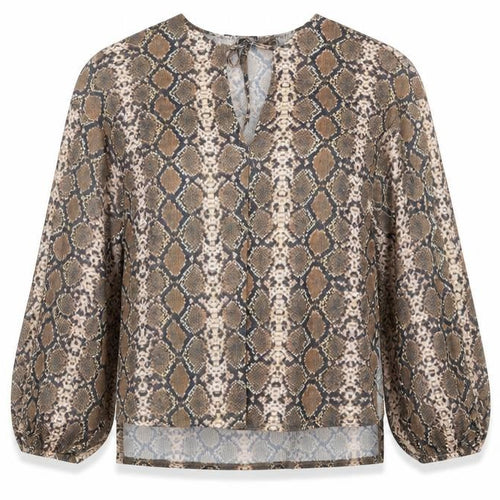 Pull & Bear Womens Brown Animal Print  Basic Blouse Size XS