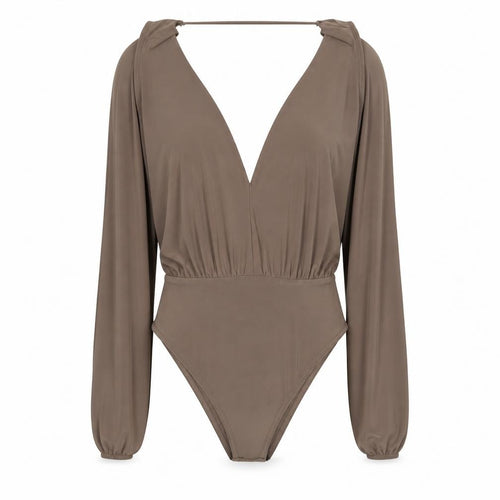 Missguided Womens Brown   Bodysuit One-Piece Size 8