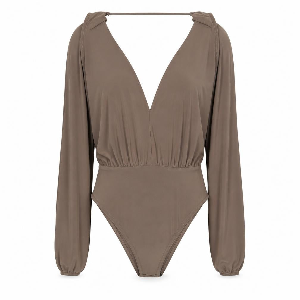 Missguided Womens Brown   Bodysuit One-Piece Size 8