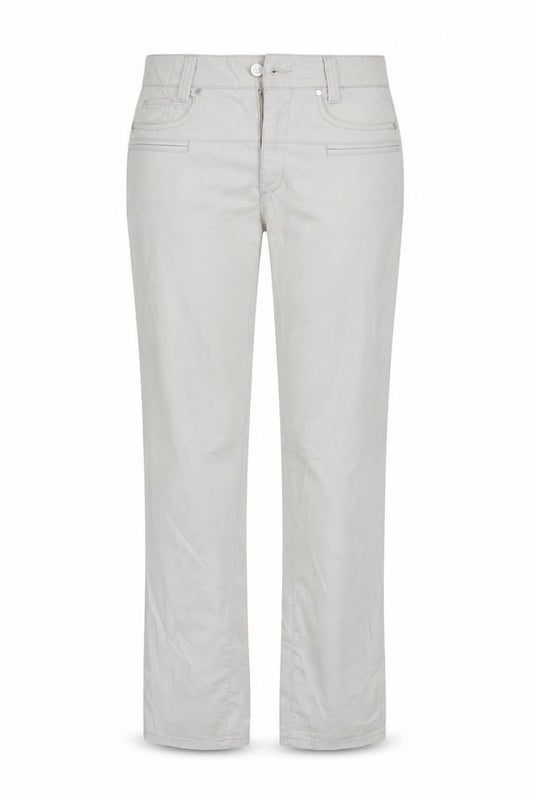 Front view of Cambio women’s ivory trousers, size UK 6, 29.5-inch leg