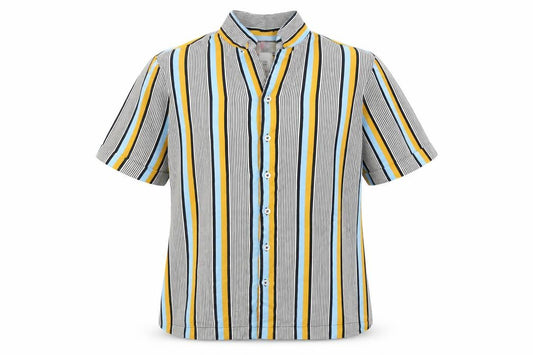 Front view of River Island women’s multicoloured striped basic button-up, size XS