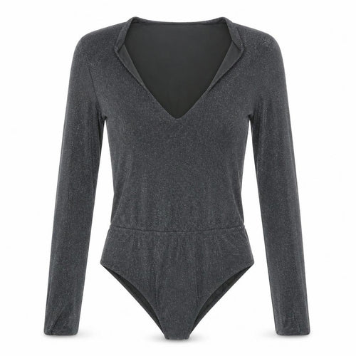 Glamour Womens Grey   Top Bodysuit Size 8