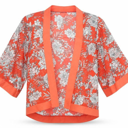Papaya Womens Red Floral  Cardigan Jumper Size 8