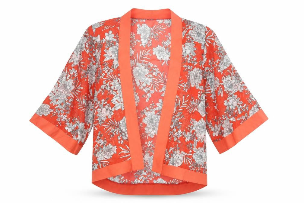 Papaya Womens Red Floral  Cardigan Jumper Size 8