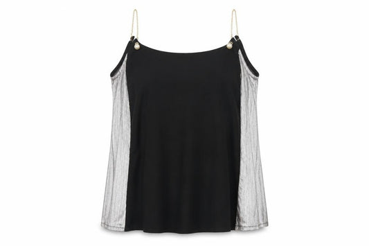 Front view of jowell women’s black camisole tank, size M