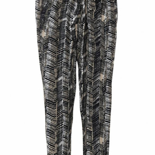 Preworn Womens Black Striped  Trousers  Size 14 L26 in