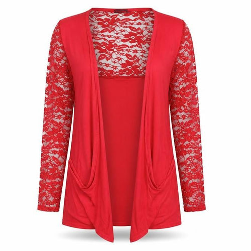 Whats Up Womens Red Floral  Cardigan Jumper Size M