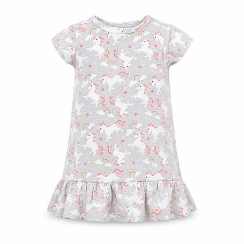 F&F Girls Grey   T-Shirt Dress  Size 18-24 Months  - Unicorn