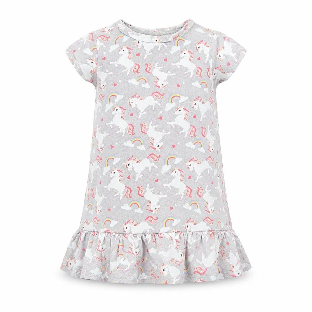 F&F Girls Grey   T-Shirt Dress  Size 18-24 Months  - Unicorn