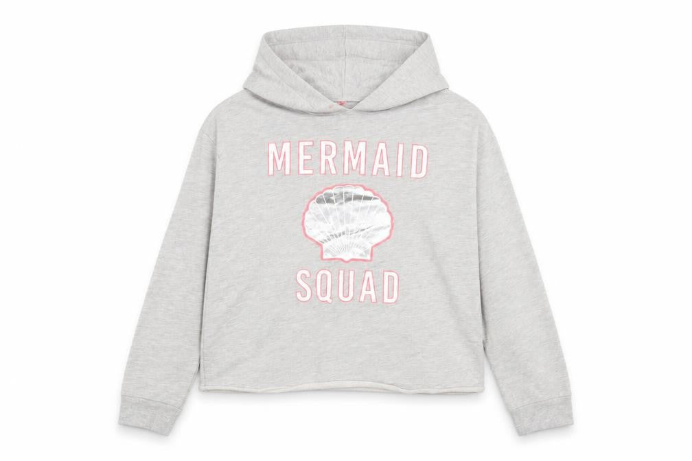 Front view of Tu girls’ grey pullover hoodie, size 12, years