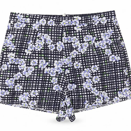 Missguided Womens Black Floral  Hot Pants Shorts Size 10