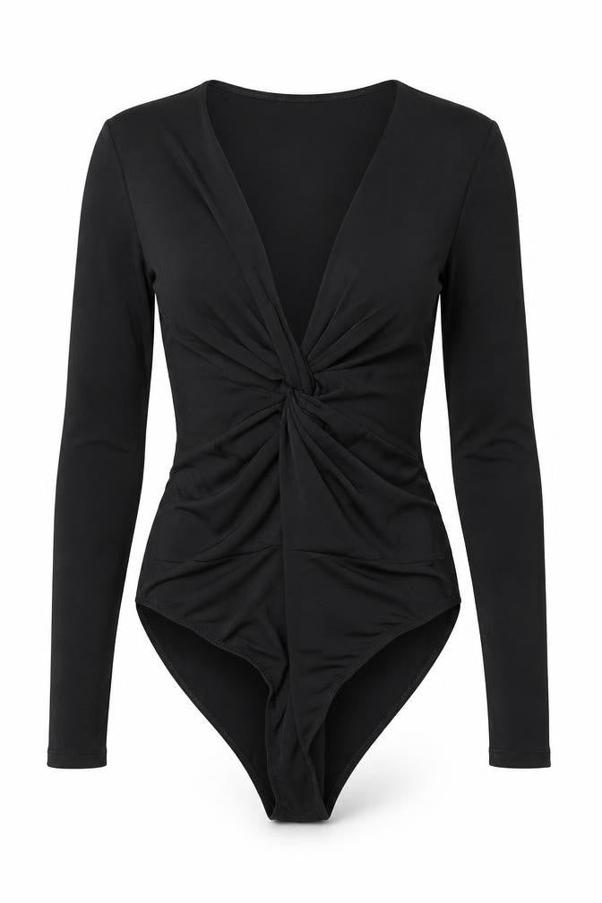 Front view of Primark women’s black bodysuit one-piece, size XS