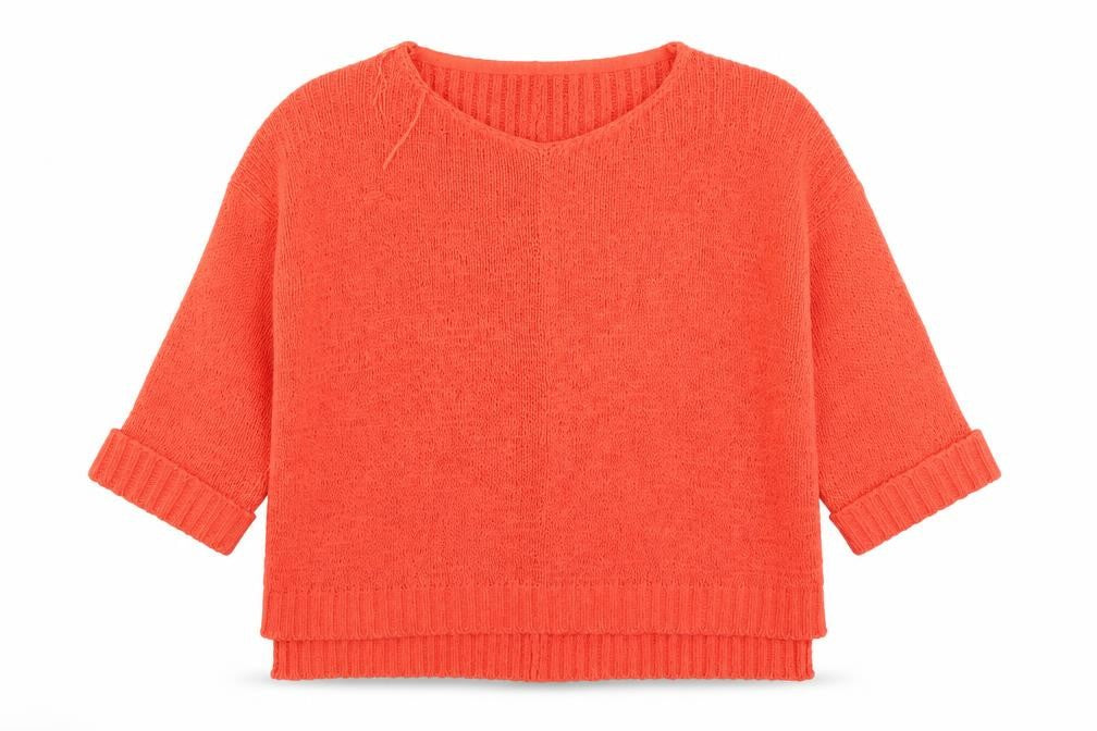 Papaya Womens Orange  Knit Pullover Jumper Size L