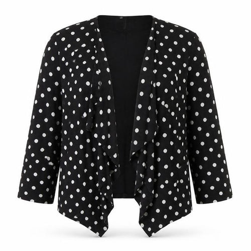 Dorothy Perkins Womens Black Polka Dot  Jacket  Size 10  - waterfall