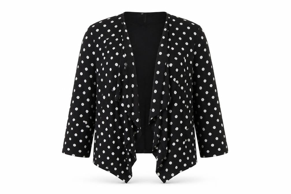 Dorothy Perkins Womens Black Polka Dot  Jacket  Size 10  - waterfall