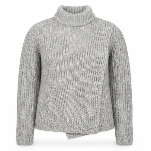 ove knitwear Womens Grey  Knit Wrap Jumper Size 16