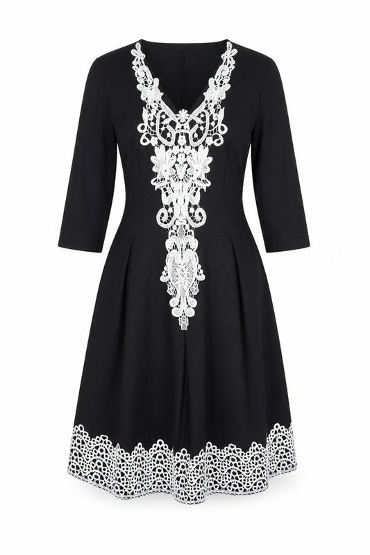 Front view of Vintage women’s black shirt dress, size S