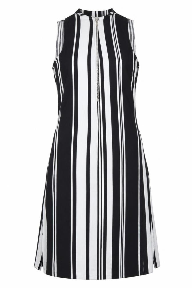 George Womens White Striped  Tank Dress  Size 8