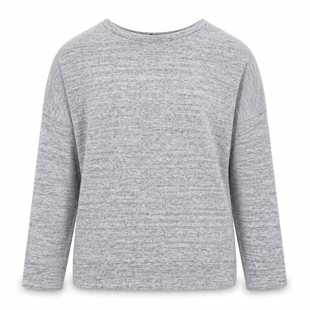 Front view of new look girls’ grey jumper, size 14-15, years - holes on shoulder