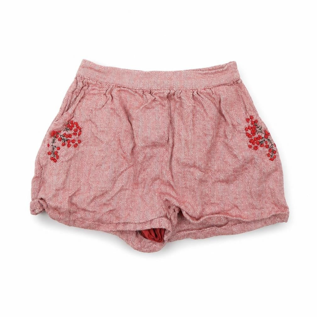 Front view of Next girls’ red herringbone mom shorts, size 5, years