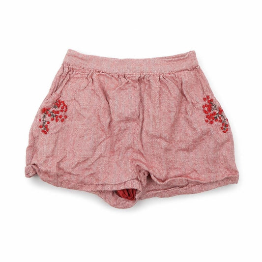 Front view of Next girls’ red herringbone mom shorts, size 5, years