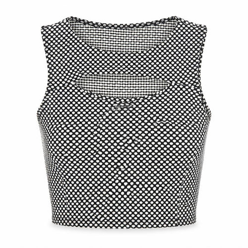 Republic Womens Black Polka Dot  Cropped Tank Size 12