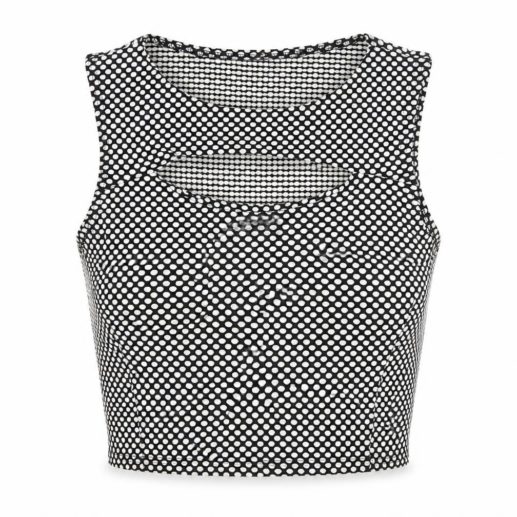 Republic Womens Black Polka Dot  Cropped Tank Size 12