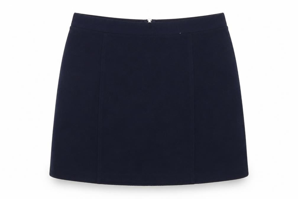 Front view of Tu women’s blue a-line skirt, size UK 14