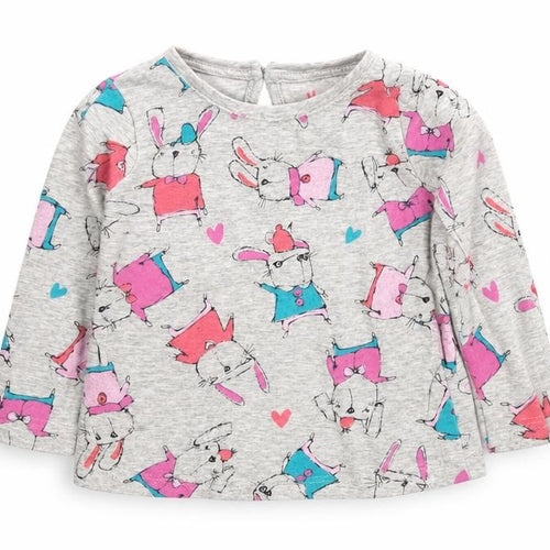 NEXT Girls Grey Animal Print  Basic T-Shirt Size 3-6 Months
