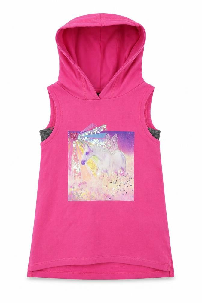 Front view of Next girls’ pink pullover tank, size 3, years