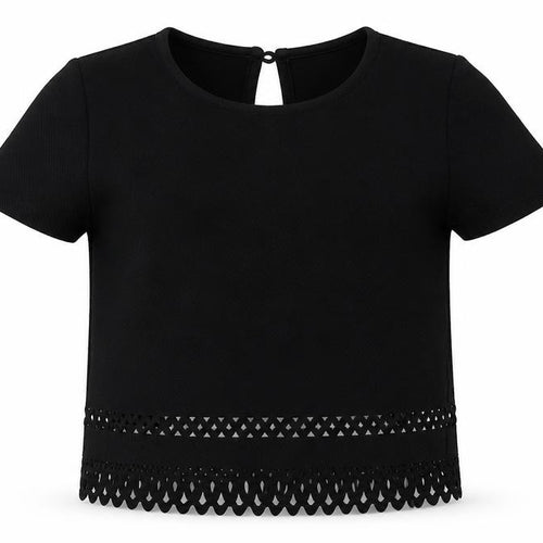 YD Girls Black   Basic Blouse Size 7-8 Years