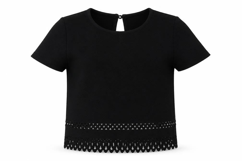 YD Girls Black   Basic Blouse Size 7-8 Years