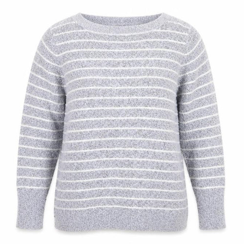 M&Co Womens Blue Striped Knit Pullover Jumper Size 14