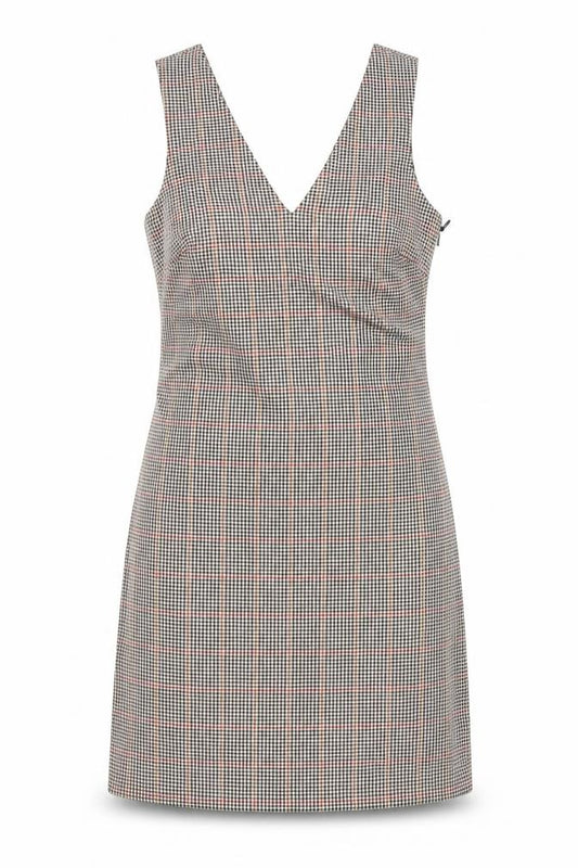 Front view of Next women’s black check shirt dress, size UK 6, - tailored