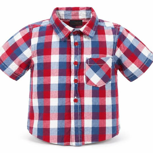 NEXT Boys Red Check  Basic Button-Up Size 6-9 Months