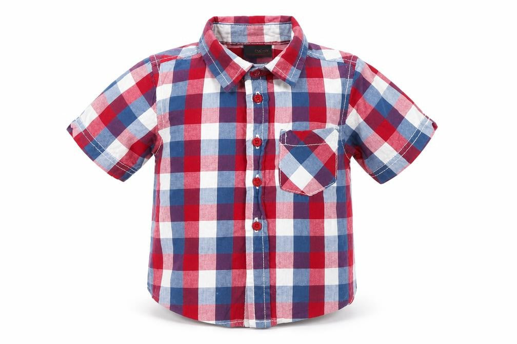 NEXT Boys Red Check  Basic Button-Up Size 6-9 Months