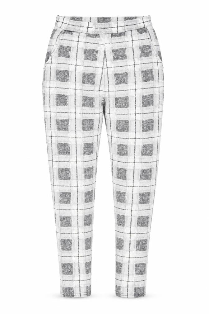 edge Womens Grey Check  Carrot Trousers Size 10 L28 in