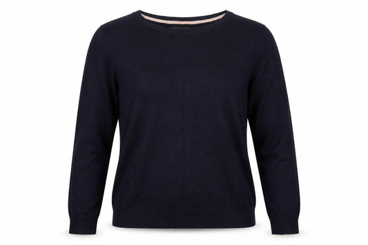Front view of Topshop women’s blue basic polo, size UK 14