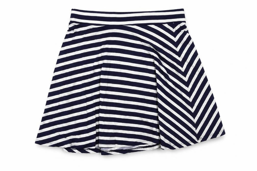 George Womens Blue Striped  Flare Skirt Size 12