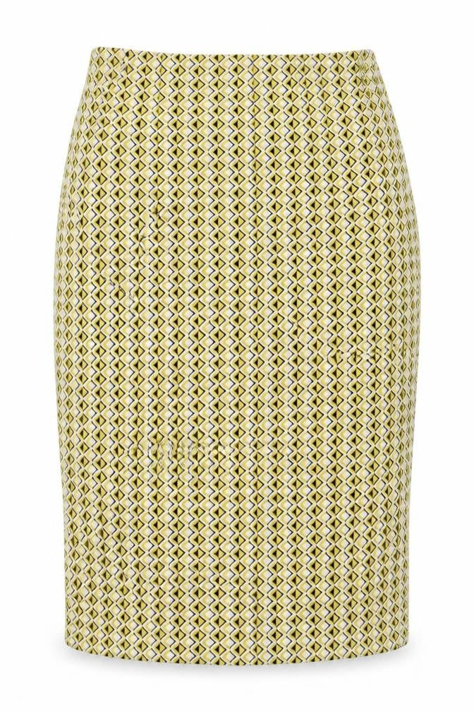 Zara Womens Yellow Argyle/Diamond  A-Line Skirt Size S