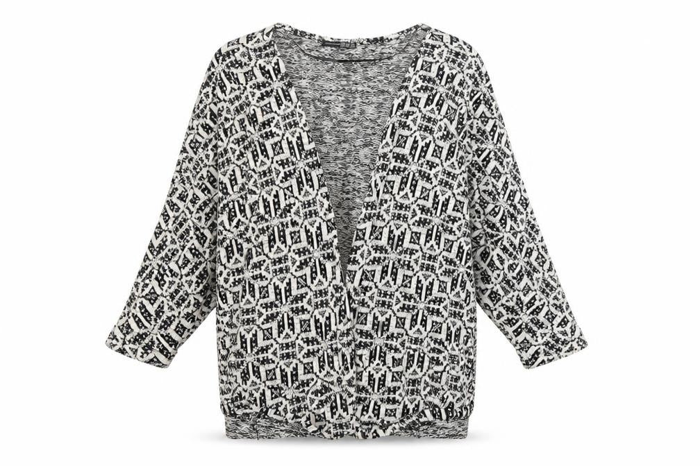 Front view of Atmosphere women’s white cardigan jumper, size XS
