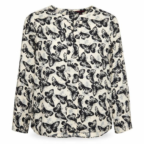 Shakumbhari Womens Ivory Geometric  Basic Blouse Size 10  - Butterfly