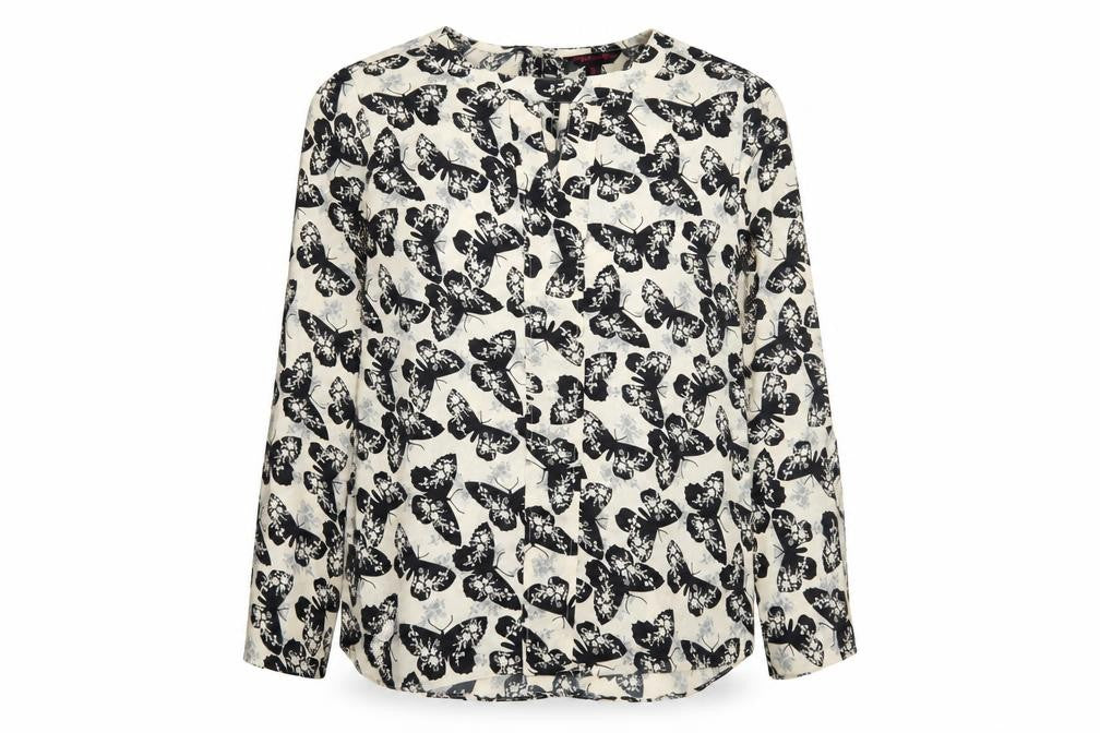 Shakumbhari Womens Ivory Geometric  Basic Blouse Size 10  - Butterfly