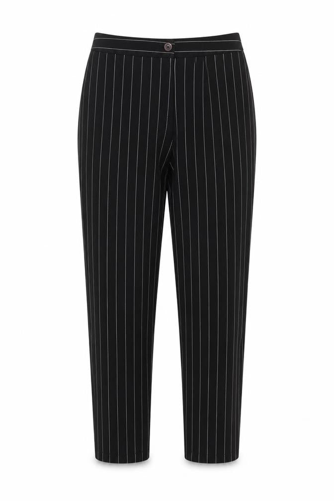 Boohoo Womens Black Striped  Trousers  Size 6 L27 in
