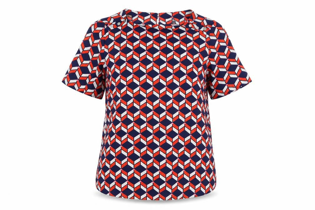 Dorothy Perkins Womens Multicoloured Geometric  Basic Blouse Size 8