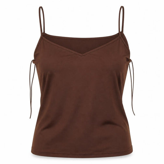 Front view of F&F women’s brown basic blouse, size M