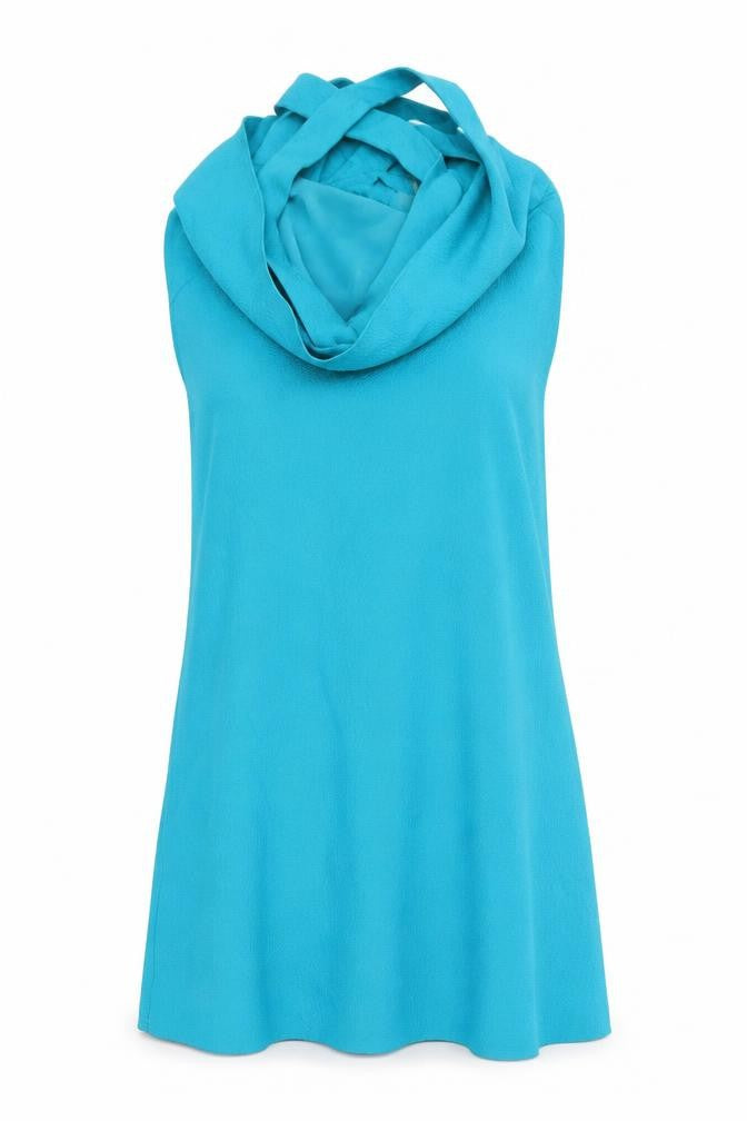 Front view of reeiss women’s blue fit & flare, size UK 6