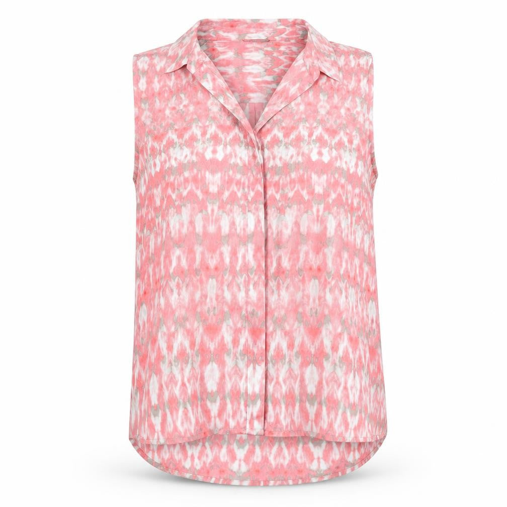 Front view of Episode women’s red basic button-up, size L