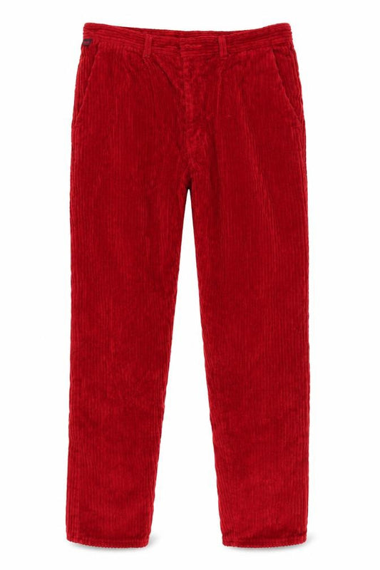 Front view of Sheen women’s red straight jeans, size S, 30-inch leg